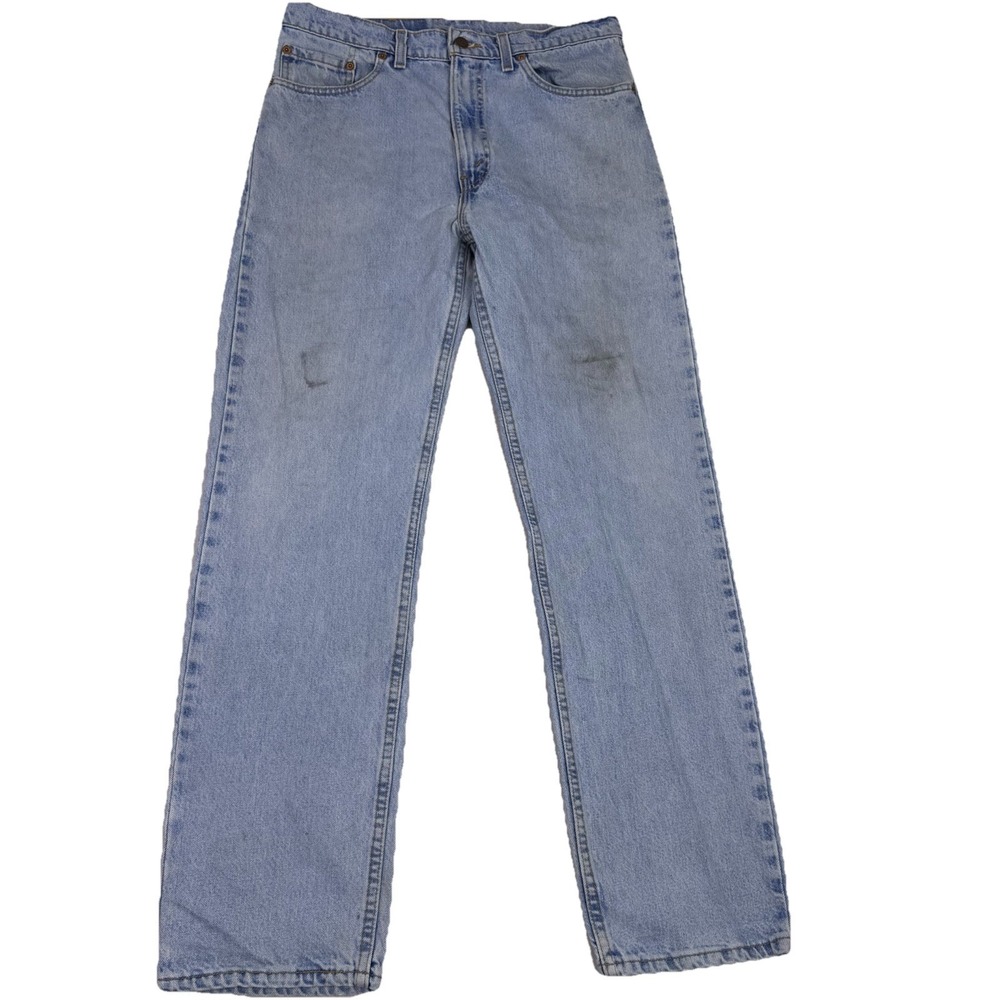 Vintage 90s Levi's 505 Distressed Light Wash Jeans Made In USA 34x32 Straight